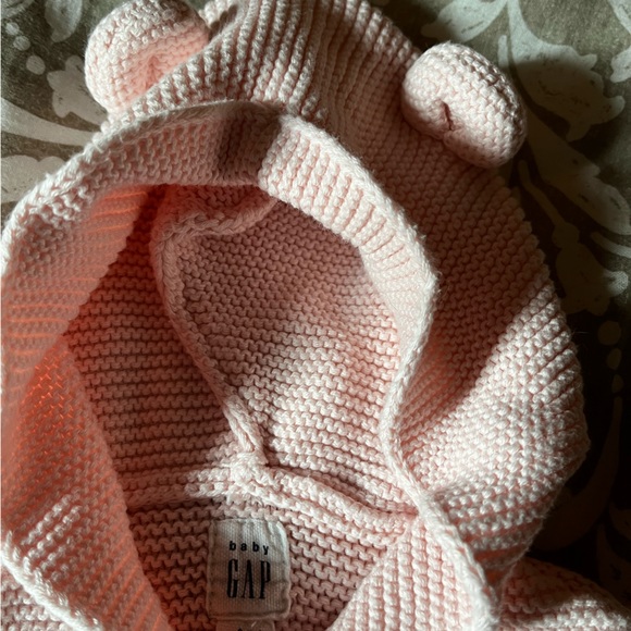 BABY GAP 0-3 M pink hooded sweater excellent condition - Picture 5 of 6